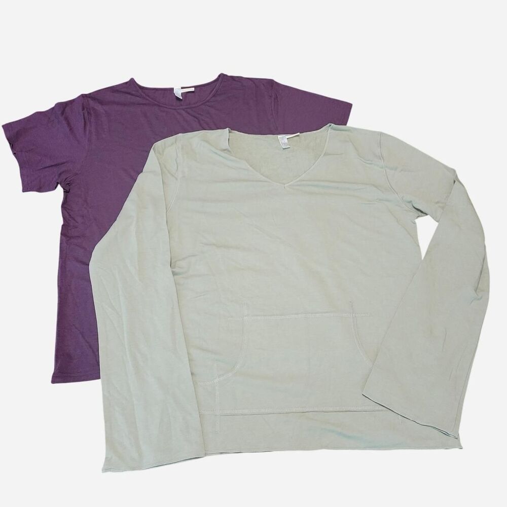 Soybu Women's XL Bamboo Purple Short and Sage Longsleeve Tee Bundle